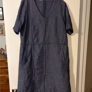 Poetry Navy A line Midi Dress